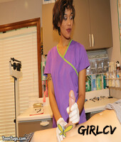 nurse jasmine barnes gives a hung stud a hanjob with her latex gloves on