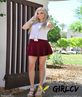 platinum blonde joslyn strips to her lingerie & flashes her pussy in public107896
