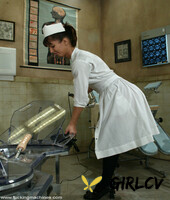 naughty nurse isis love takes rubber toy in her wet cunt by a sex machine128960