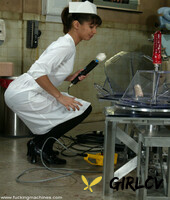 naughty nurse isis love takes rubber toy in her wet cunt by a sex machine128945