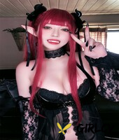redhead asian babe with pointy ears liz poses in a seductive lingerie149038