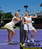 hot tennis players melissa moore & riley reid fuck their coach after practice183677