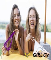 cute teen clover & her adorable friend show their petite figures by the river110613