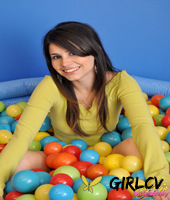cute teen hailey immerses herself in a wading pool filed with balls145184