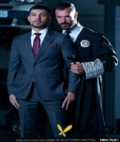 caucasian men oskar ivan and denis vega have gay sex in an automobile shop151471